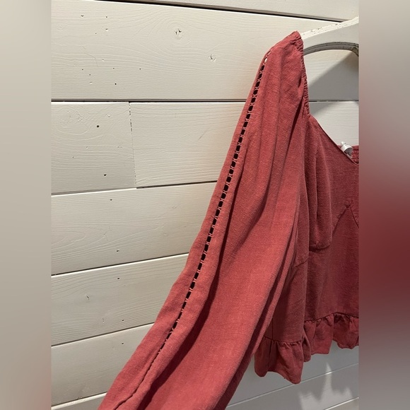 ADDITION ELLE – Haut rose brique à volants – Taille 2X - Picture 6 of 8